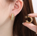 C-Shape Zircon Stud Earrings