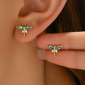 Dragonfly Zircon Stud Earrings